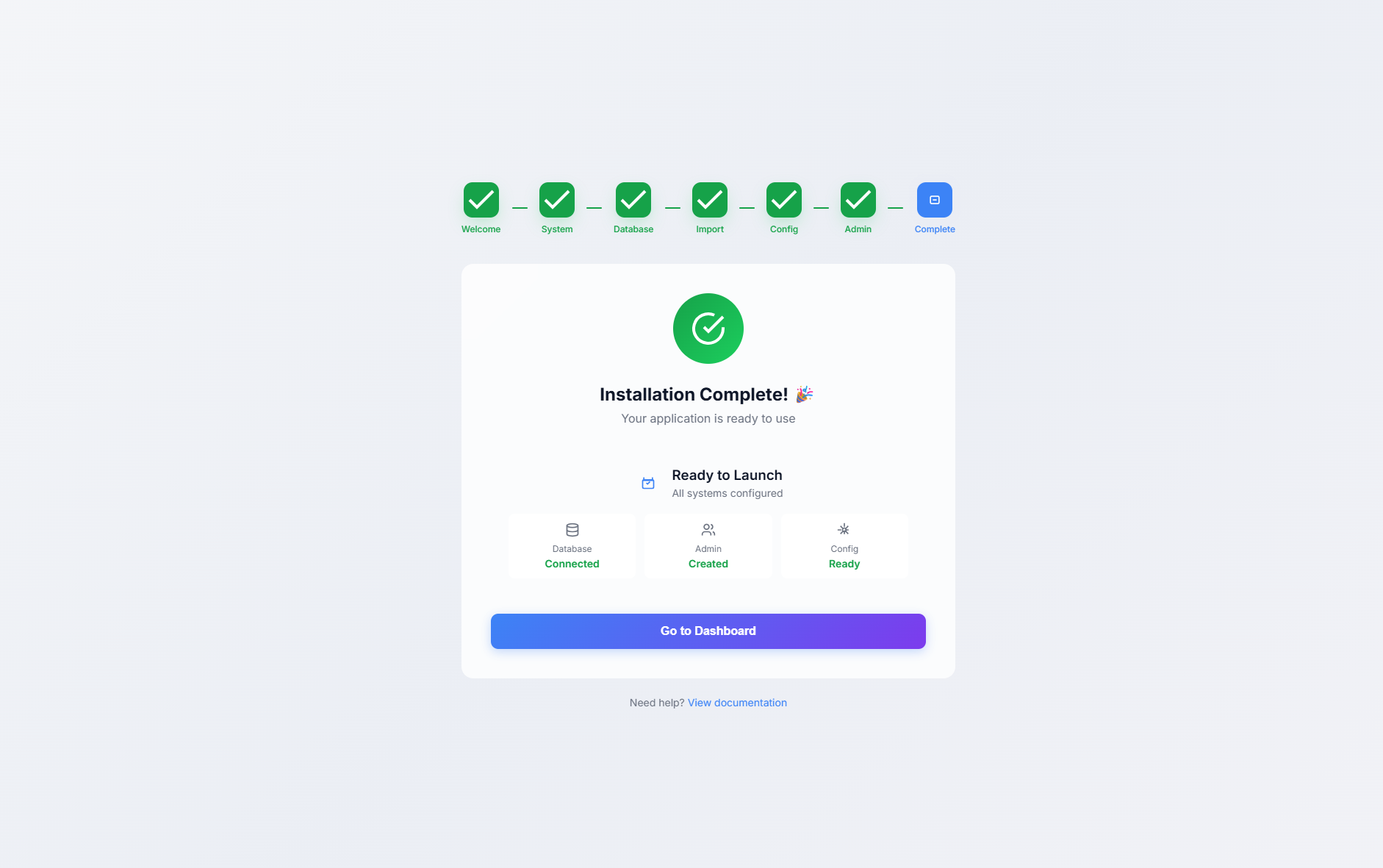 Installation Complete